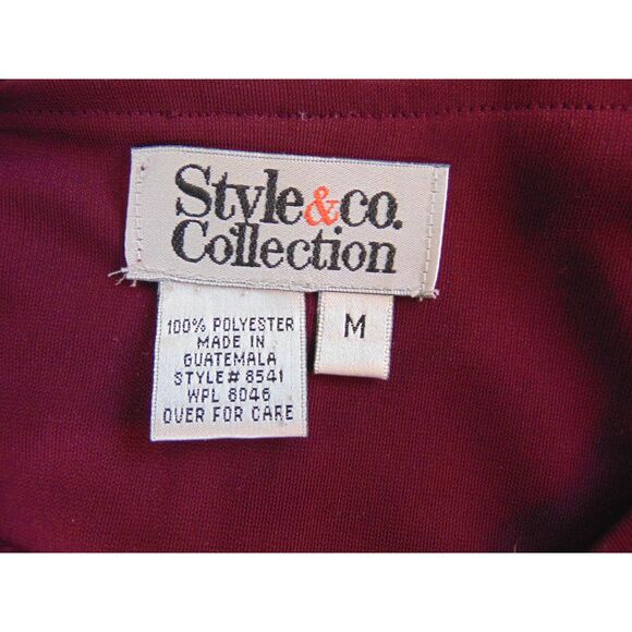 Style & Company Collection Dress, Sleeveless Knit, Maxi, Sz Med, Rich Burgandy - Picture 4 of 5